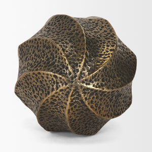 Mercana Imani Sculptural Textured Metal Decorative Orb Accent for Elegant Home Décor and Styling Antique Gold | Large 71165