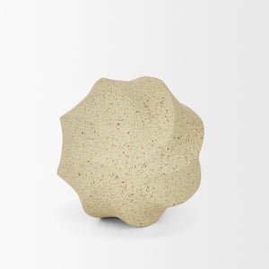 Mercana Imani Sculptural Textured Metal Decorative Orb - Organic Twists for Modern Home Accents & Style Beige | Small 71166