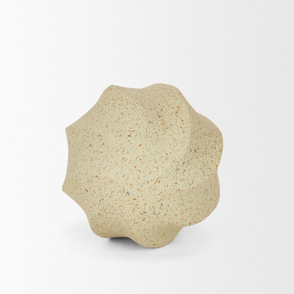 Mercana Imani Sculptural Textured Metal Decorative Orb - Organic Twists for Modern Home Accents & Style Beige | Small 71166