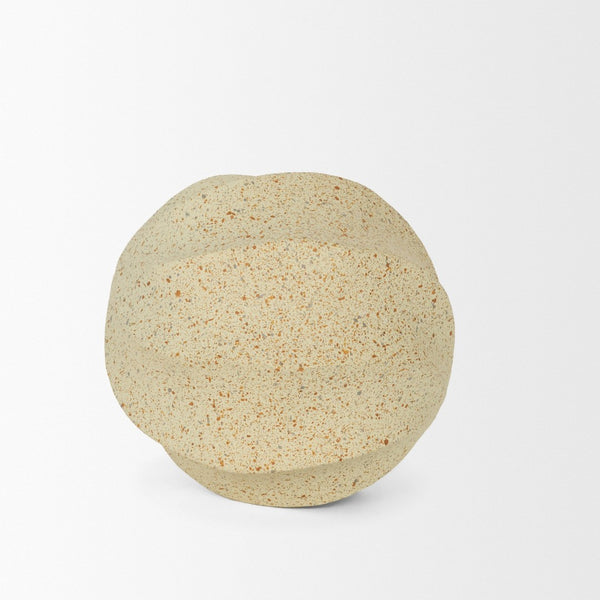 Mercana Imani Sculptural Textured Metal Decorative Orb - Organic Twists for Modern Home Accents & Style Beige | Small 71166