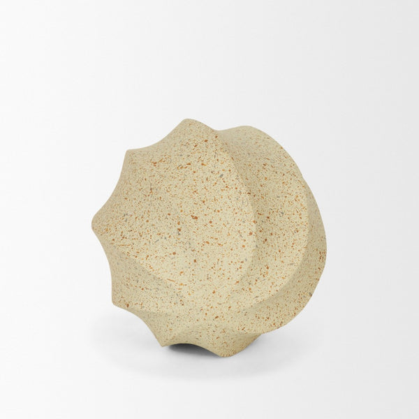 Mercana Imani Sculptural Textured Metal Decorative Orb - Organic Twists for Modern Home Accents & Style Beige | Small 71166