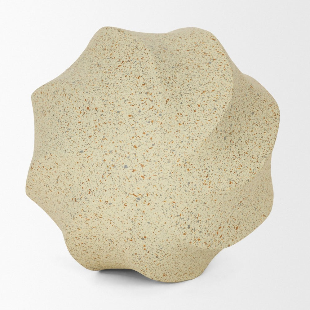 Mercana Imani Sculptural Textured Metal Decorative Orb - Organic Twists for Modern Home Accents & Style Beige | Large 71167