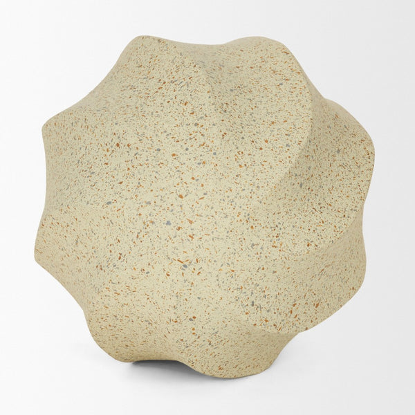 Mercana Imani Sculptural Textured Metal Decorative Orb - Organic Twists for Modern Home Accents & Style Beige | Large 71167