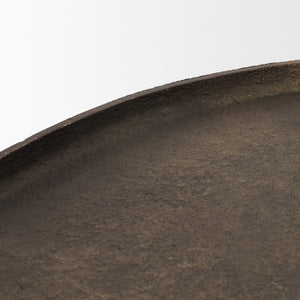 Mercana Jianna Oval Textured Metal Tray with Handles - Elegant Sandcast Design for Tabletop & Home Décor Antique Gold | Small 71171