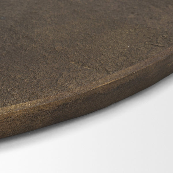 Mercana Jianna Oval Textured Metal Tray with Handles - Elegant Sandcast Design for Tabletop & Home Décor Antique Gold | Small 71171