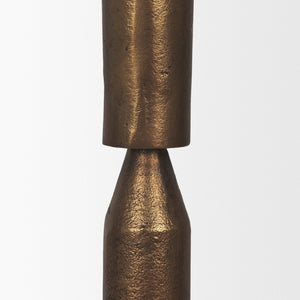 Mercana Declan Sculptural Brass Taper Candle Holders - Elegant Texture and Warm Glow for Any Decor Style Antique Gold | Set of 3 71173