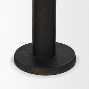 Mercana Declan Sculptural Brass Taper Candle Holders - Elegant Texture and Warm Glow for Any Decor Style Matte Black | Set of 3 71174