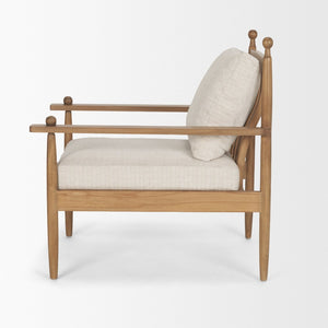 Mercana Danni Elegant Beige Upholstered Accent Chair with Beech Wood Frame for Stylish Living Spaces 71178