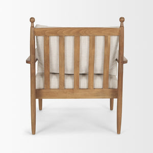 Mercana Danni Elegant Beige Upholstered Accent Chair with Beech Wood Frame for Stylish Living Spaces 71178