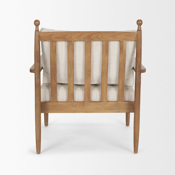 Mercana Danni Elegant Beige Upholstered Accent Chair with Beech Wood Frame for Stylish Living Spaces 71178