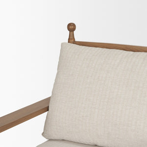 Mercana Danni Elegant Beige Upholstered Accent Chair with Beech Wood Frame for Stylish Living Spaces 71178