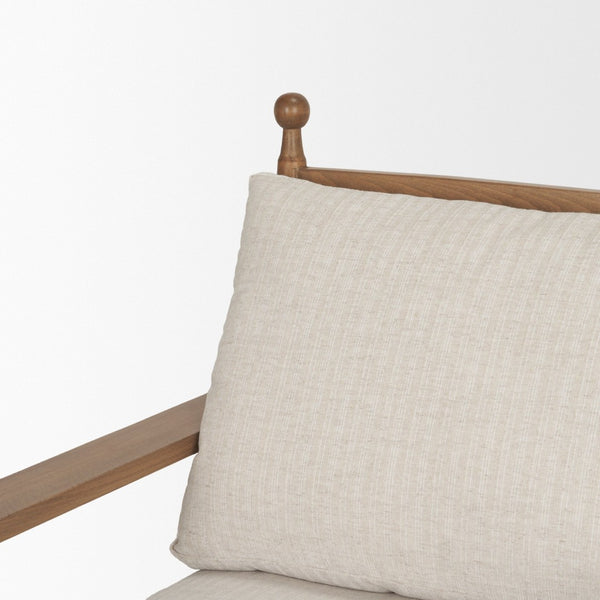 Mercana Danni Elegant Beige Upholstered Accent Chair with Beech Wood Frame for Stylish Living Spaces 71178