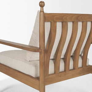 Mercana Danni Elegant Beige Upholstered Accent Chair with Beech Wood Frame for Stylish Living Spaces 71178