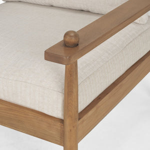 Mercana Danni Elegant Beige Upholstered Accent Chair with Beech Wood Frame for Stylish Living Spaces 71178