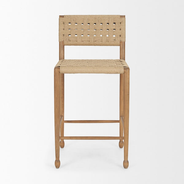 Mercana Brinley Woven Stool with Ergonomic Design and Rustic Charm for Farmhouse or Coastal Spaces 71179