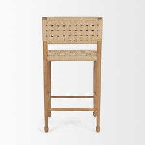 Mercana Brinley Woven Stool with Ergonomic Design and Rustic Charm for Farmhouse or Coastal Spaces 71179