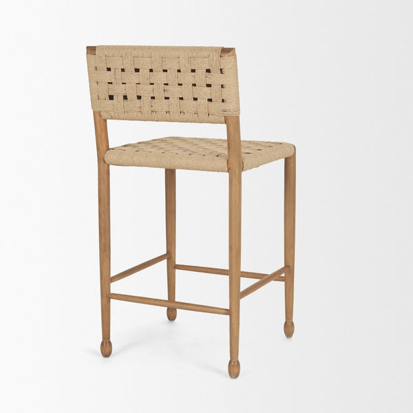 Mercana Brinley Woven Stool with Ergonomic Design and Rustic Charm for Farmhouse or Coastal Spaces 71179