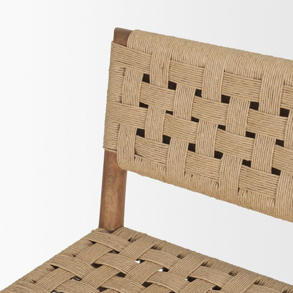 Mercana Brinley Woven Stool with Ergonomic Design and Rustic Charm for Farmhouse or Coastal Spaces 71179