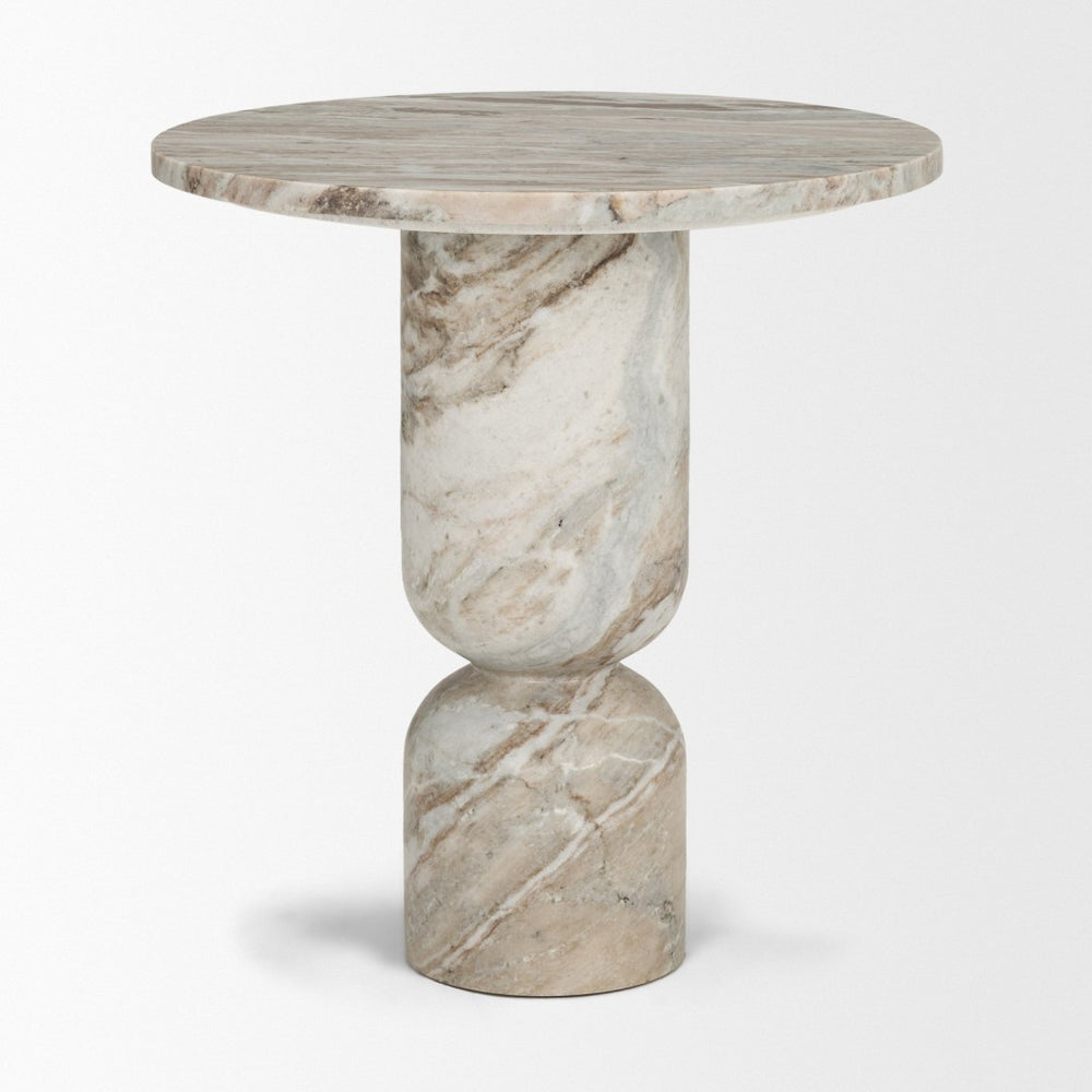Mercana Nylah Round Accent Table - Luxurious Contemporary Design with Sculptural Appeal for Every Space 71181-AB