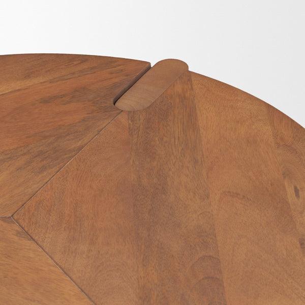 Mercana Hisako Accent Table - Solid Mango Wood with Elegant Carvings and Open Shelf Design for Versatile Use 71182