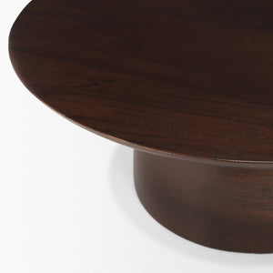 Mercana Sadira Round Riser – Elevate Your Tabletop with a Contemporary Solid Mango Wood Pedestal Design Medium Dark Brown | Wood | Small 71183