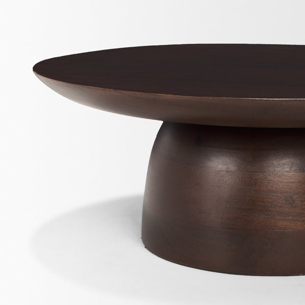 Mercana Sadira Round Riser – Elevate Your Tabletop with a Contemporary Solid Mango Wood Pedestal Design Medium Dark Brown | Wood | Small 71183