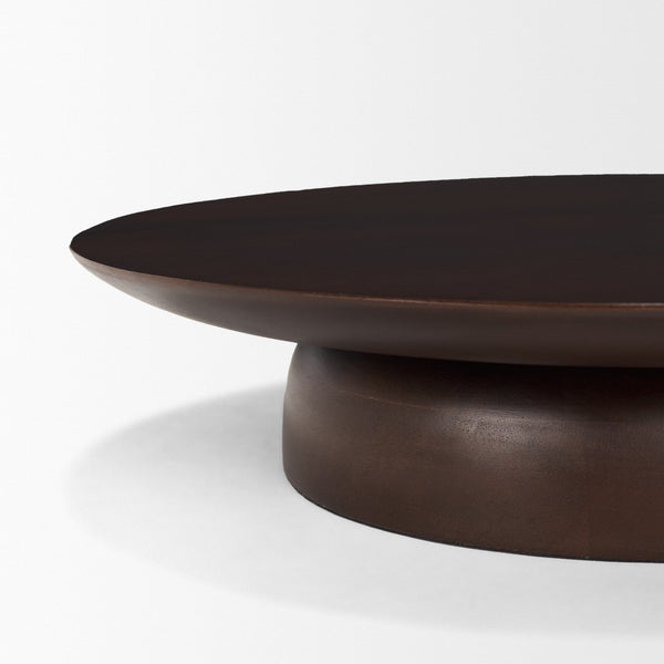 Mercana Sadira Round Riser – Elevate Your Tabletop with a Contemporary Solid Mango Wood Pedestal Design Medium Dark Brown | Wood | Large 71184