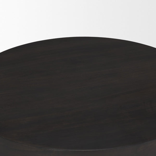 Mercana Rashama Sculptural Round Accent Table with Stacked Geometric Design for Modern Living Spaces 71185