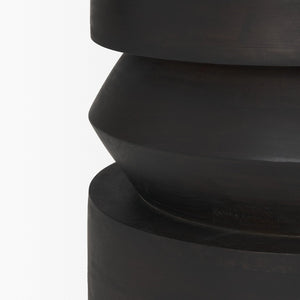 Mercana Rashama Sculptural Round Accent Table with Stacked Geometric Design for Modern Living Spaces 71185