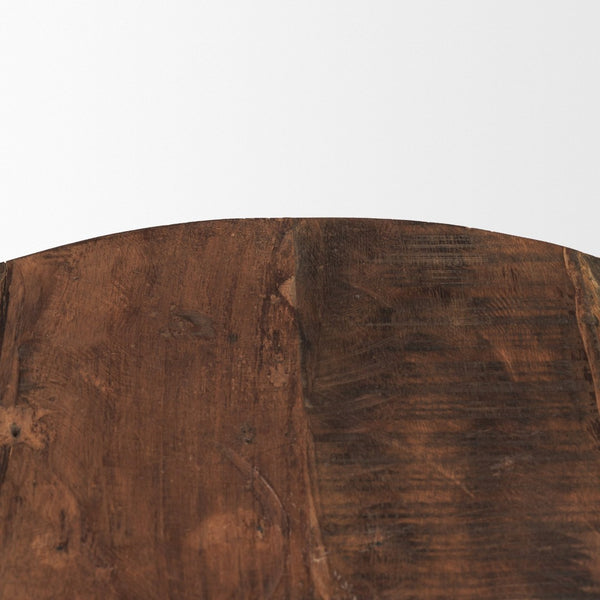 Mercana Kerra Artisan-Crafted Round Wood Tray - Rustic Tabletop Accent with Unique Grain and Sculptural Feet Reclaimed Wood | Large 71187