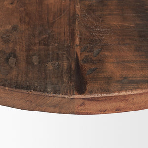 Mercana Kerra Artisan-Crafted Round Wood Tray - Rustic Tabletop Accent with Unique Grain and Sculptural Feet Reclaimed Wood | Large 71187