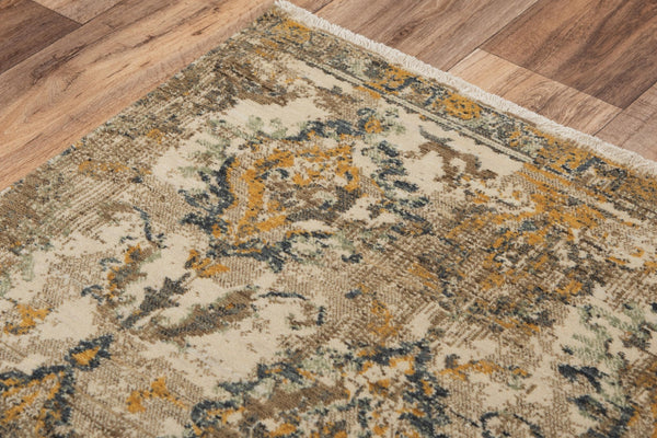 Alora Decor Intrepid Handcrafted Wool Rug With Distressed Neutral Palette, Low Pile And Short Fringe For Durable Elegance 5' x 8' 01001010104120508