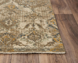 Alora Decor Intrepid Handcrafted Wool Rug With Distressed Neutral Palette, Low Pile And Short Fringe For Durable Elegance 5' x 8' 01001010104120508