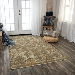 Alora Decor Intrepid Handcrafted Wool Rug With Distressed Neutral Palette, Low Pile And Short Fringe For Durable Elegance 5' x 8' 01001010104120508