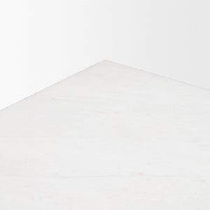 Mercana Matteo Luxurious Solid Marble Side Table with Floating Design and Hidden Casters for Effortless Mobility White Marble | Square 71192