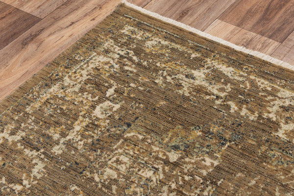 Alora Decor Intrepid Warm Brown Wool Area Rug With Hand-Finished Fringe, Transitional Classical Motif, Durable 8' x 10' 01001010312040810