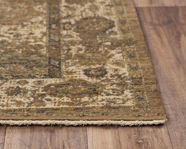 Alora Decor Intrepid Warm Brown Wool Area Rug With Hand-Finished Fringe, Transitional Classical Motif, Durable 8' x 10' 01001010312040810