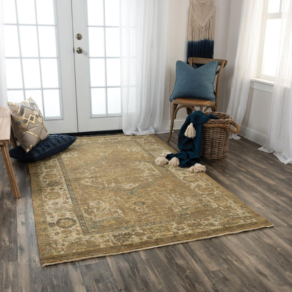 Alora Decor Intrepid Warm Brown Wool Area Rug With Hand-Finished Fringe, Transitional Classical Motif, Durable 8' x 10' 01001010312040810
