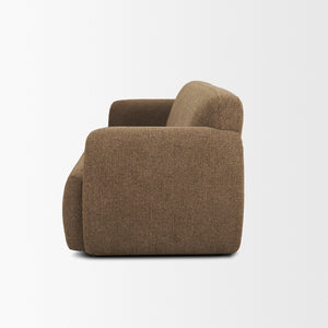Mercana Saga Plush Textured Brown Sofa - Timeless Comfort with Soft Curves for Cozy Living Spaces 71196