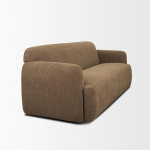 Mercana Saga Plush Textured Brown Sofa - Timeless Comfort with Soft Curves for Cozy Living Spaces 71196