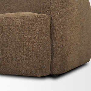 Mercana Saga Plush Textured Brown Sofa - Timeless Comfort with Soft Curves for Cozy Living Spaces 71196