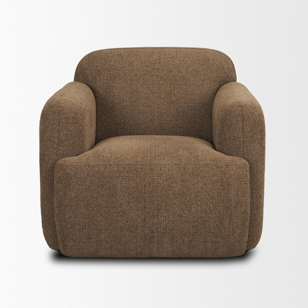 Mercana Saga Textured Brown Plush Upholstered Chair - Luxurious Comfort for Living Rooms and Cozy Nooks 71198