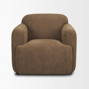 Mercana Saga Textured Brown Plush Upholstered Chair - Luxurious Comfort for Living Rooms and Cozy Nooks 71198