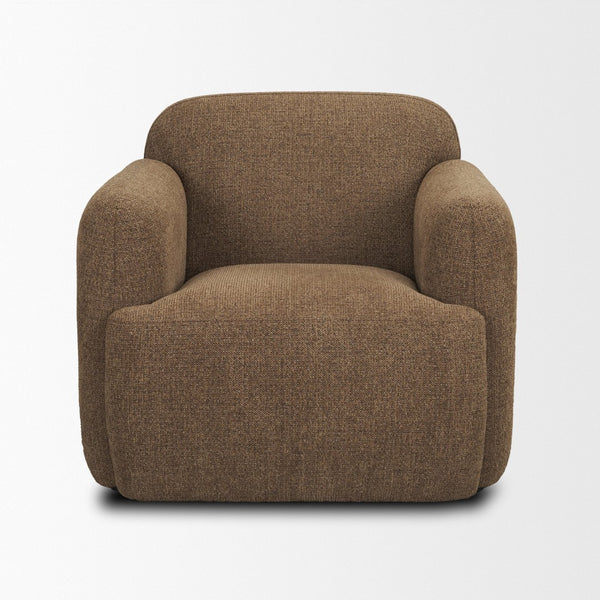 Mercana Saga Textured Brown Plush Upholstered Chair - Luxurious Comfort for Living Rooms and Cozy Nooks 71198