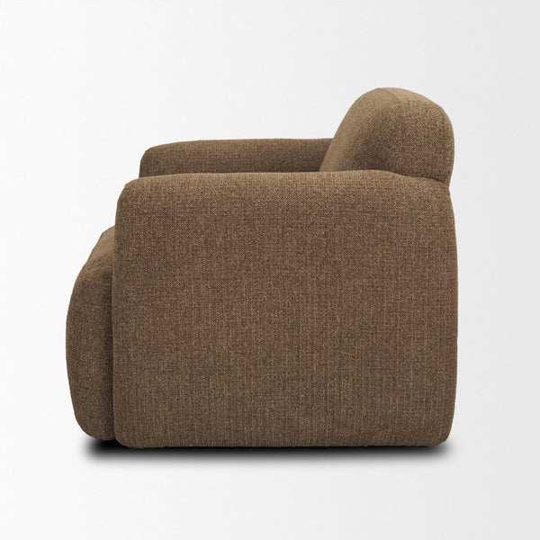 Mercana Saga Textured Brown Plush Upholstered Chair - Luxurious Comfort for Living Rooms and Cozy Nooks 71198