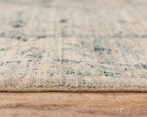 Alora Decor Intrepid Hand-Finished Wool Rug With Subtle Medallion, Neutral Beige Field, Fringe Accent, Low Pile 9' x 12' 01001010404300912
