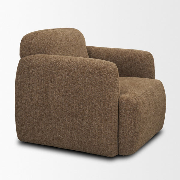 Mercana Saga Textured Brown Plush Upholstered Chair - Luxurious Comfort for Living Rooms and Cozy Nooks 71198
