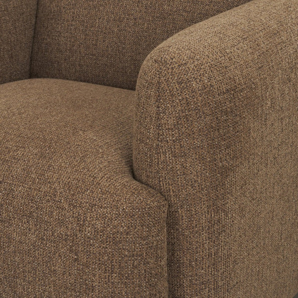 Mercana Saga Textured Brown Plush Upholstered Chair - Luxurious Comfort for Living Rooms and Cozy Nooks 71198
