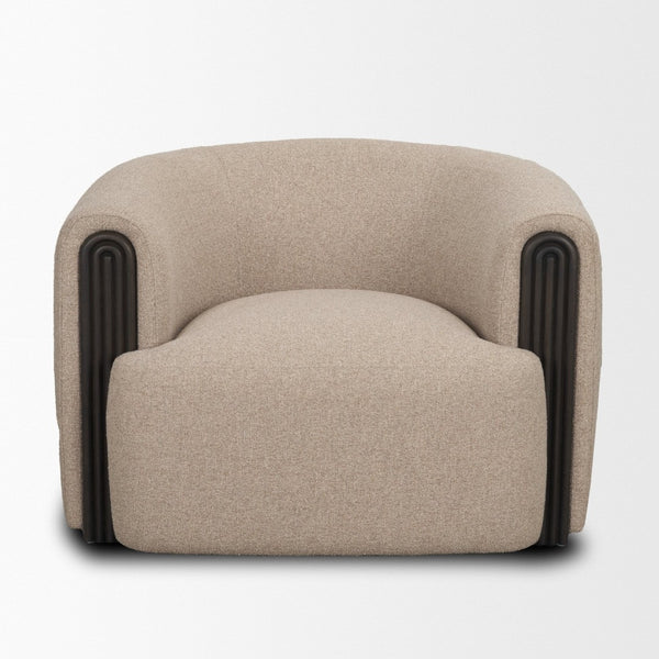Mercana Kornelia Textured Barrel Accent Chair – Modern Comfort with Curved Design for Stylish Living Spaces 71200