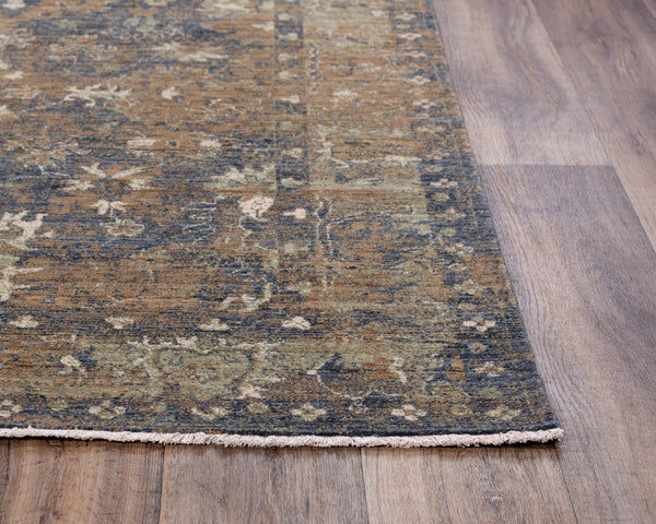 Alora Decor Intrepid Gray Rectangle Rug In Warm Gray-Brown Wool, Low-Pile Transitional Design With Fringe 9' x 12' 01001010500160912